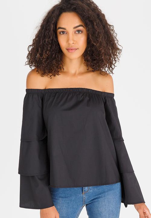 STYLE REPUBLIC - Bell Sleeve Blouse Black
