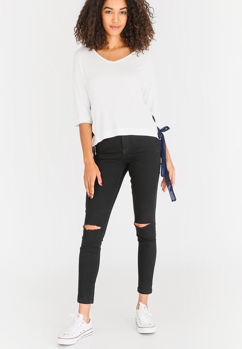 STYLE REPUBLIC - Lace-up T-shirt White