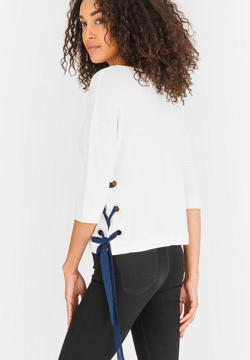 STYLE REPUBLIC - Lace-up T-shirt White