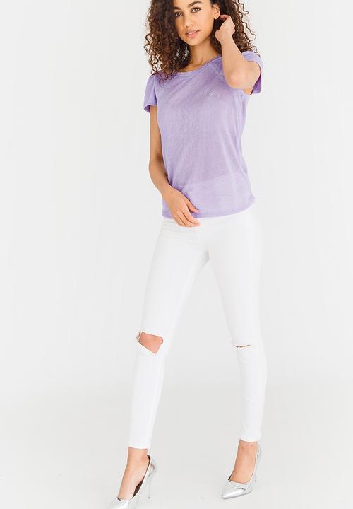SISSY BOY - Contrast Trim Top Pale Purple