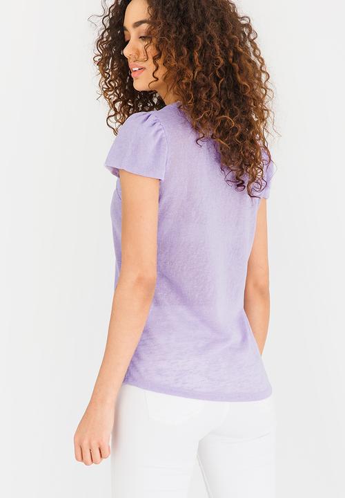 SISSY BOY - Contrast Trim Top Pale Purple