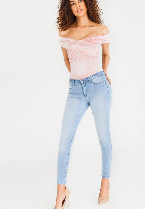 SISSY BOY - Velvet Bodysuit Pale Pink