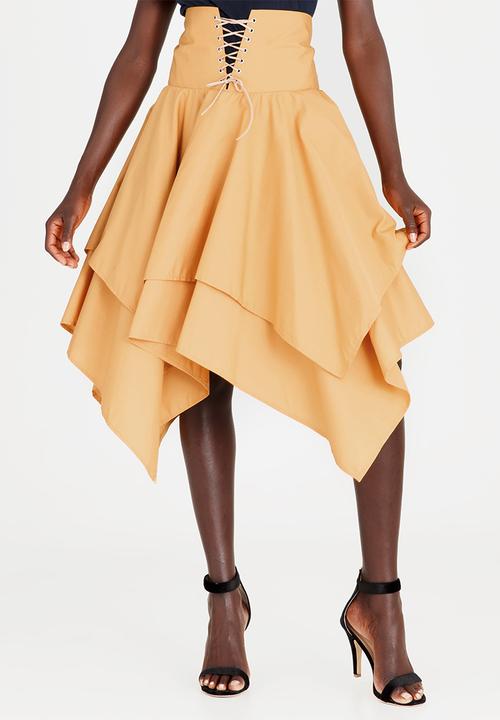 Sober - Victoria High-Waist Corset Skirt Gold