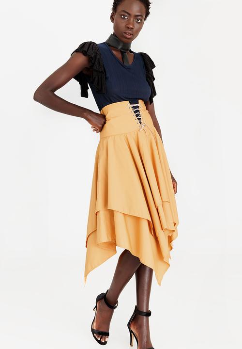 Sober - Victoria High-Waist Corset Skirt Gold