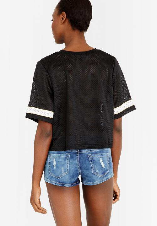 Brave Soul - Mesh Tee with Print Black