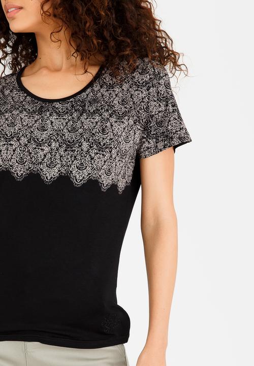 JEEP - Printed Fashion Top Black