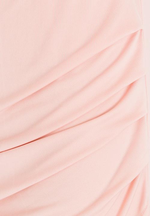 Rebel Republic - Bodycon Skirt with Side Pleats Mid Pink