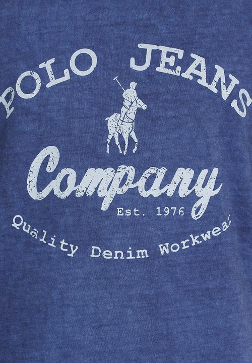POLO - Printed Pigment Wash Tee Navy