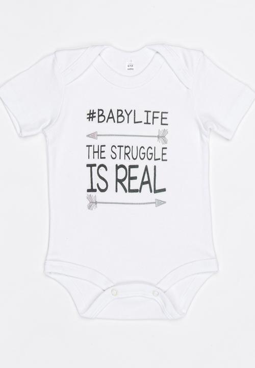 Funky Shop - Slogan Baby Grow White