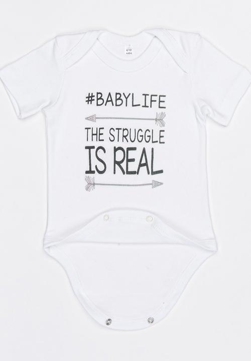 Funky Shop - Slogan Baby Grow White