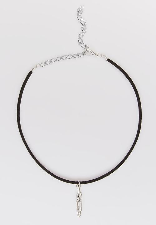 Jewels and Lace - Feather Chocker Black