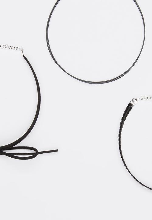 Jewels and Lace - Choker Set 3 Pack Black