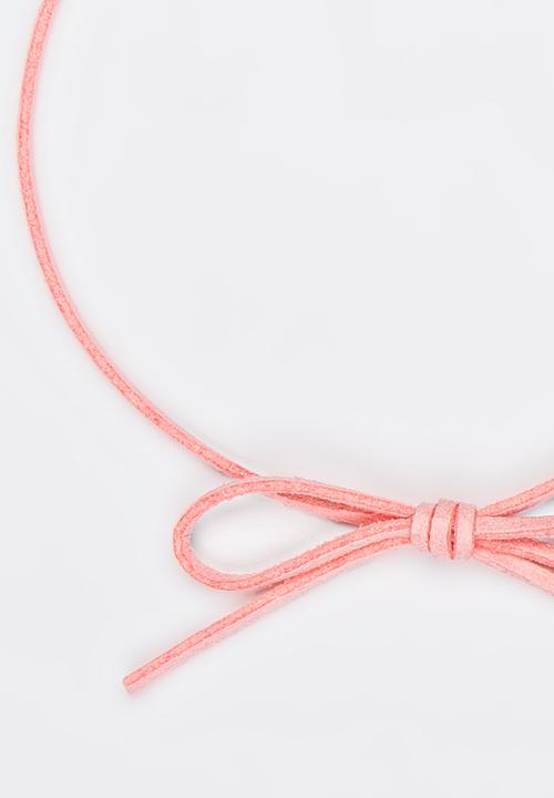 Jewels and Lace - Velvet Bow Choker Mid Pink