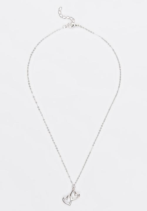 Jewels and Lace - Double Love Necklace  Silver