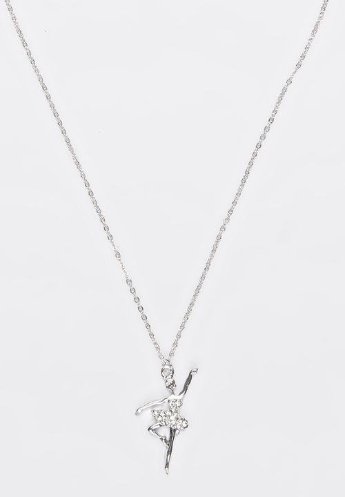 Jewels and Lace - Ballet Dancer Necklace Silver