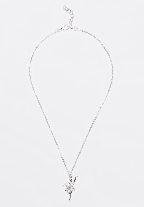 Jewels and Lace - Ballet Dancer Necklace Silver