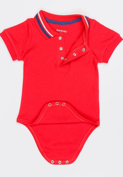 Pop Candy - Polo Bodysuit Red