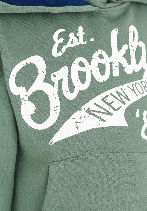 Pop Candy - Printed Hoodie Dark Green