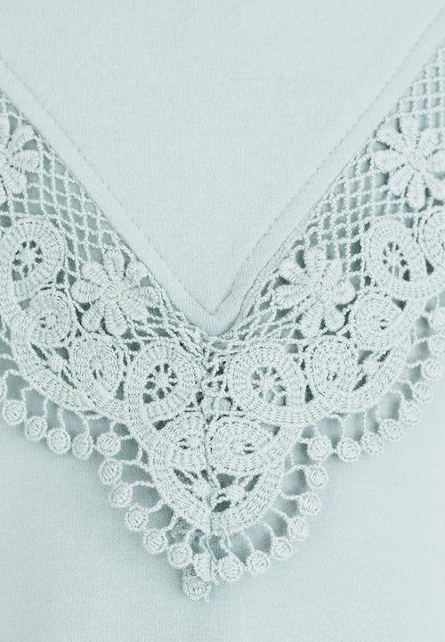 Pop Candy - Lace Trim Sweater Mint