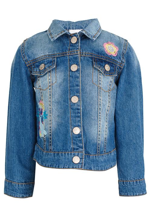 Pop Candy - Embroidered Denim Jacket Blue