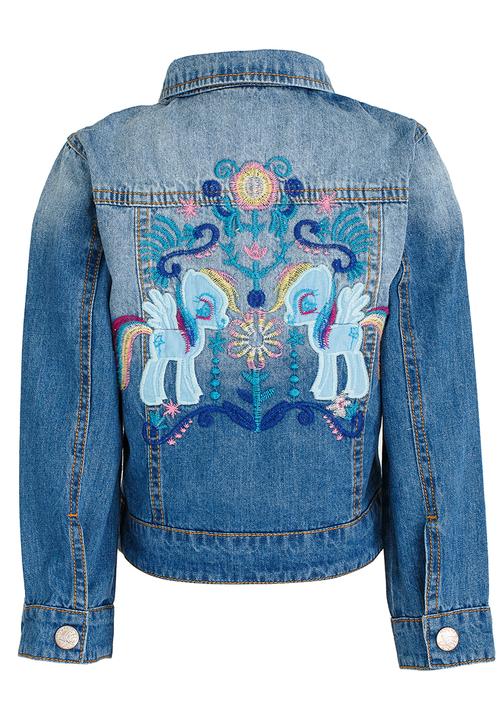 Pop Candy - Embroidered Denim Jacket Blue