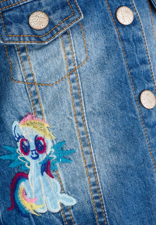 Pop Candy - Embroidered Denim Jacket Blue