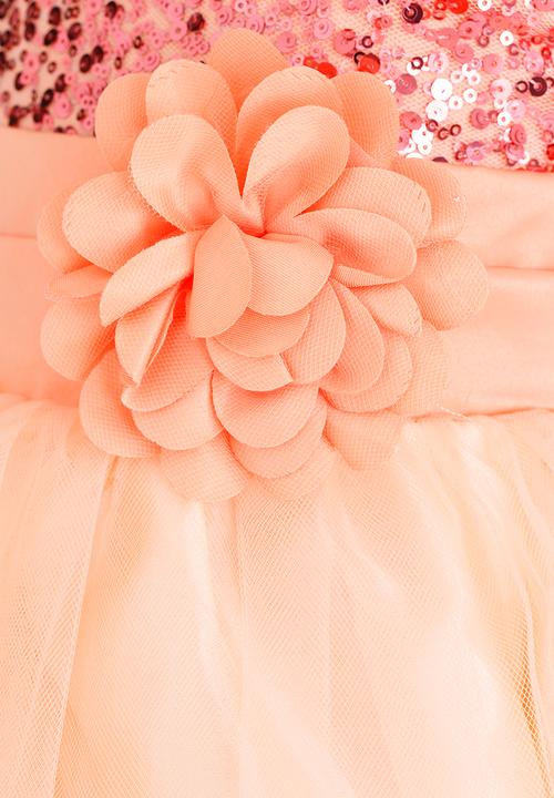 Pop Candy - Sequin Tulle Dress Coral