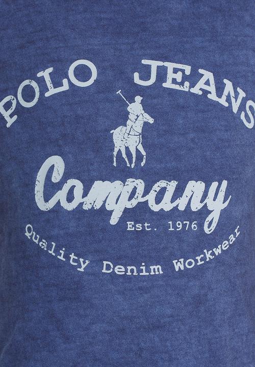 POLO - Printed Pigment Wash Tee Navy