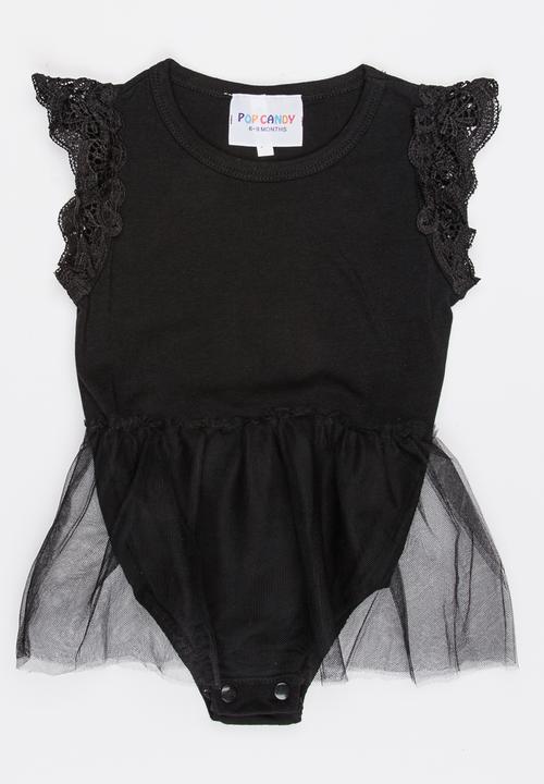 Pop Candy - Sleeveless Tulle Romper Black