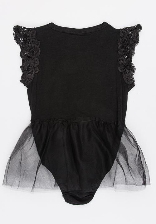 Pop Candy - Sleeveless Tulle Romper Black