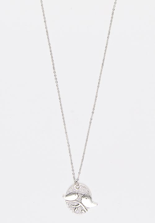 Jewels and Lace - Bird Necklace Silver