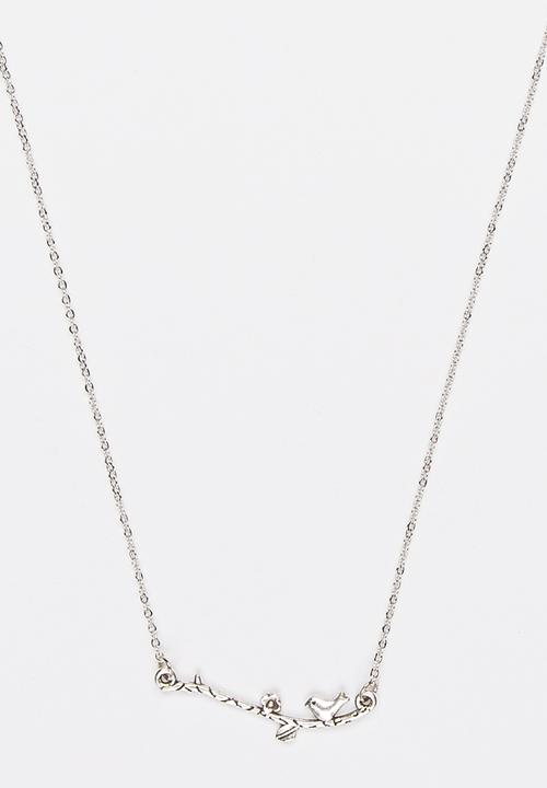 Jewels and Lace - Floating Bird Necklace Silver