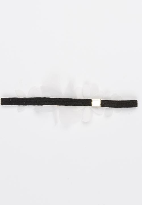 Jewels and Lace - Laser - Cut Flower Headband Black and White