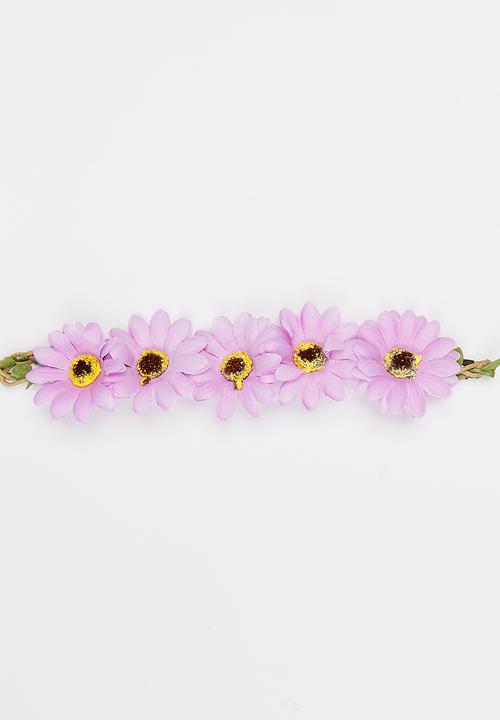 Jewels and Lace - Floral Headband Mid Purple