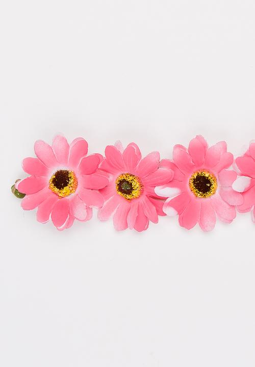 Jewels and Lace - Floral Headband Mid Pink