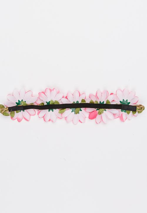 Jewels and Lace - Floral Headband Mid Pink