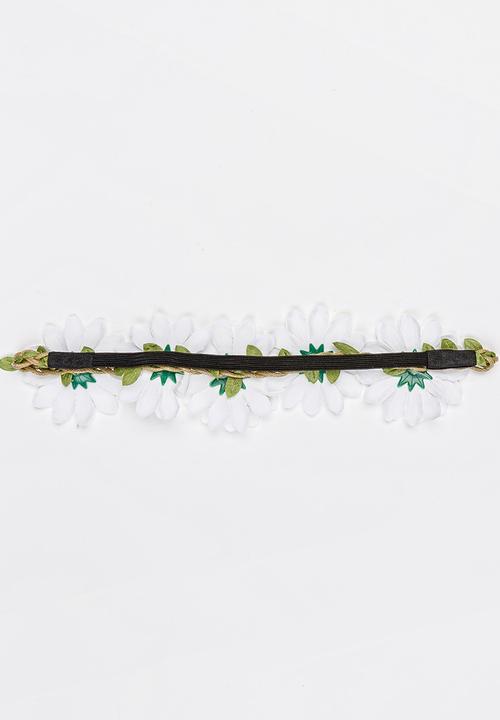 Jewels and Lace - Floral Headband White