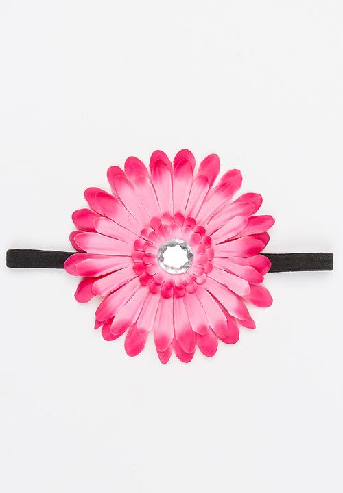 Jewels and Lace - Flower Headband Dark Pink