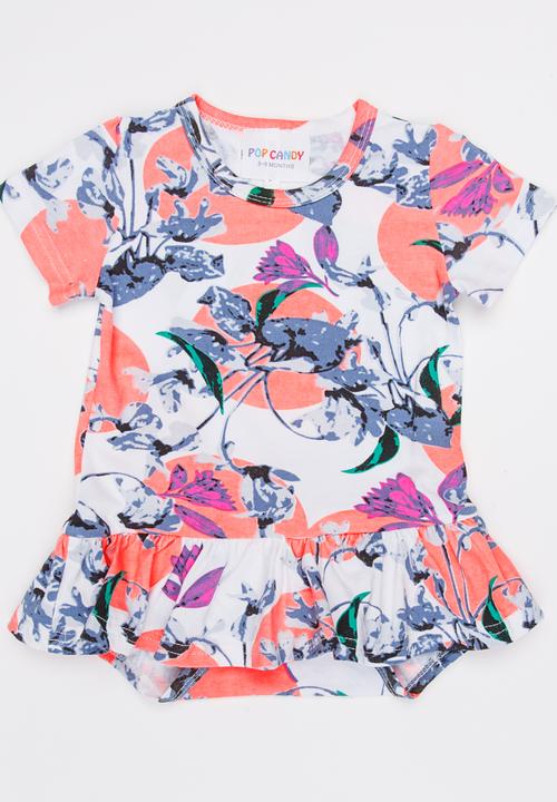 Pop Candy - Printed Romper Dress Multi-colour