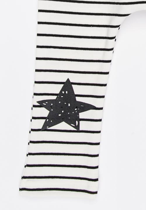Pop Candy - Joggers with Patch Detail Black and White