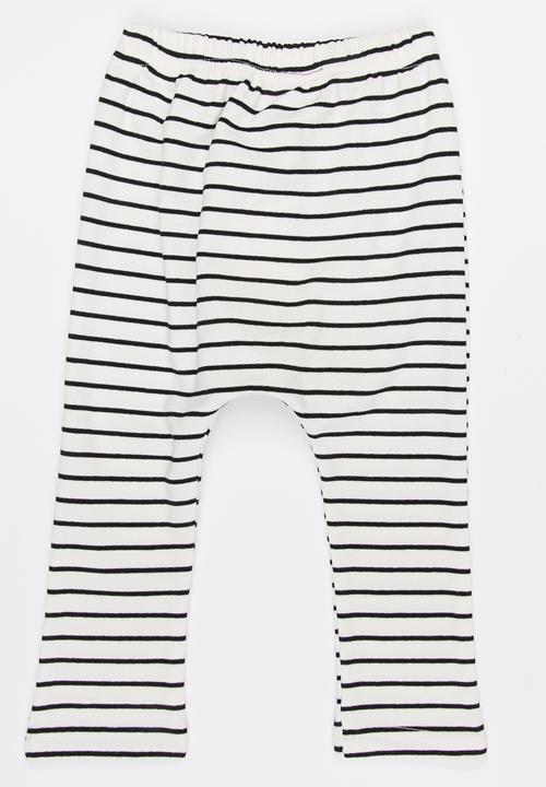 Pop Candy - Joggers with Patch Detail Black and White