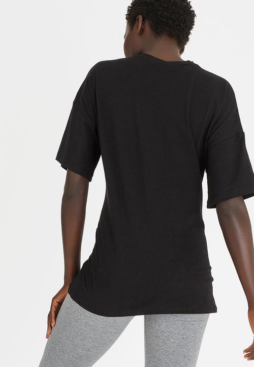 c(inch) - Lace-Up Corset Tee Black