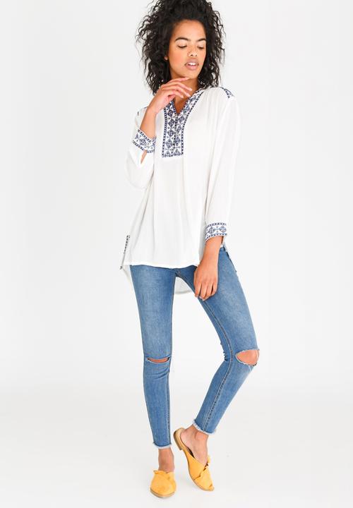 G Couture - Embroidered Tunic White