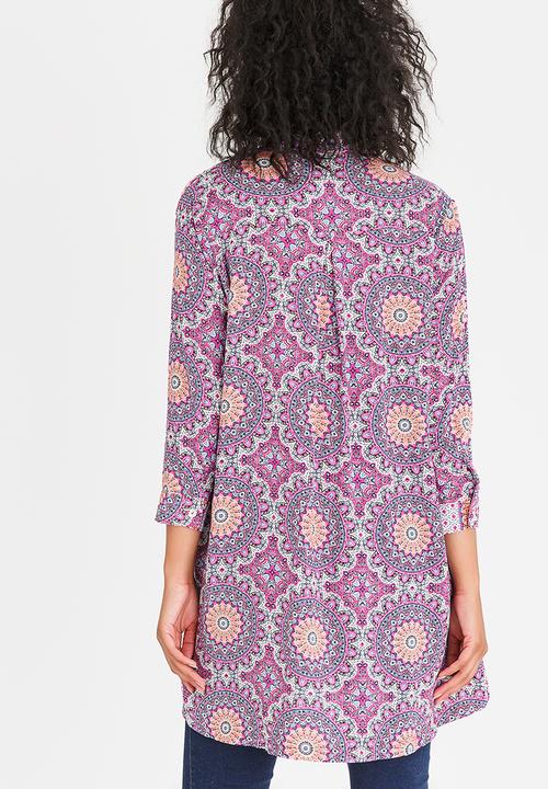 Slick - Cora Printed Pocket Shirt Multi-colour