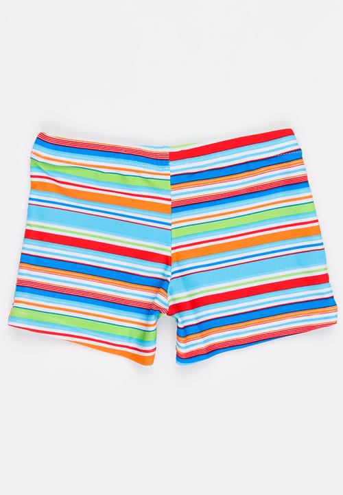 Pop Candy - Striped Swim Shorts Multi-colour
