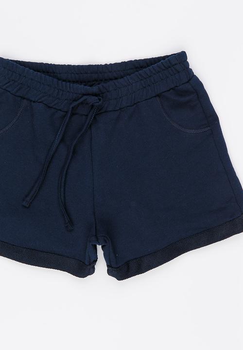 Rebel Republic - Knit Pull On Shorts Navy