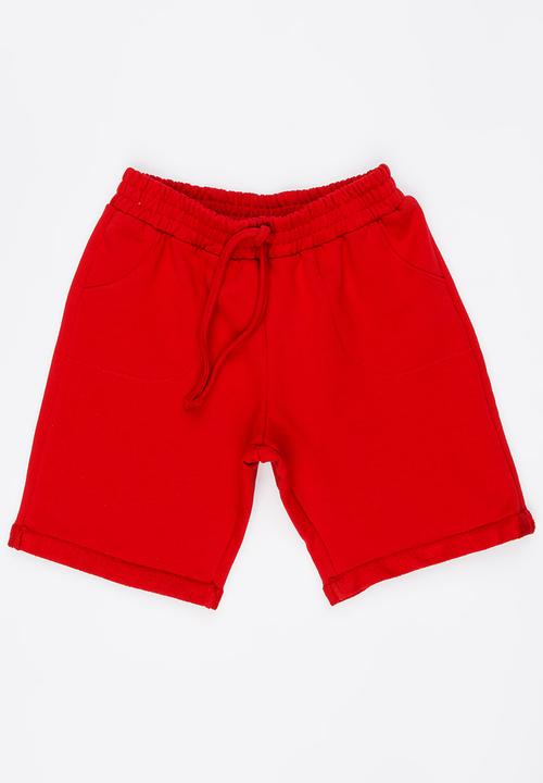 Rebel Republic - Knit Pull On Shorts Red