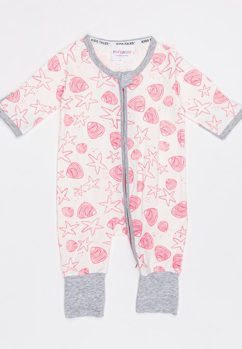 Pop Candy - Shell Print Full Bodysuit Mid Pink