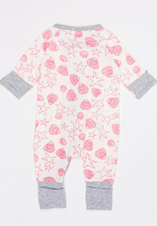 Pop Candy - Shell Print Full Bodysuit Mid Pink