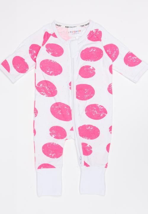 Pop Candy - Spotted Printed Full Bodysuit Mid Pink
